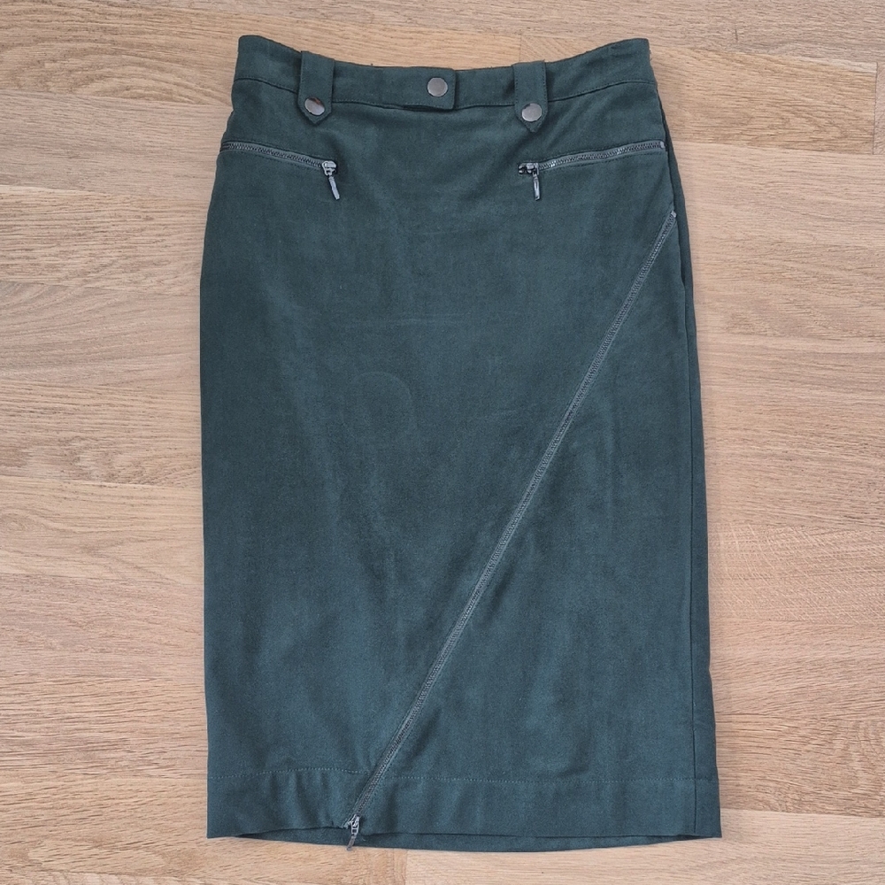 Anthropologie Asymmetrical Dark Green Skirt